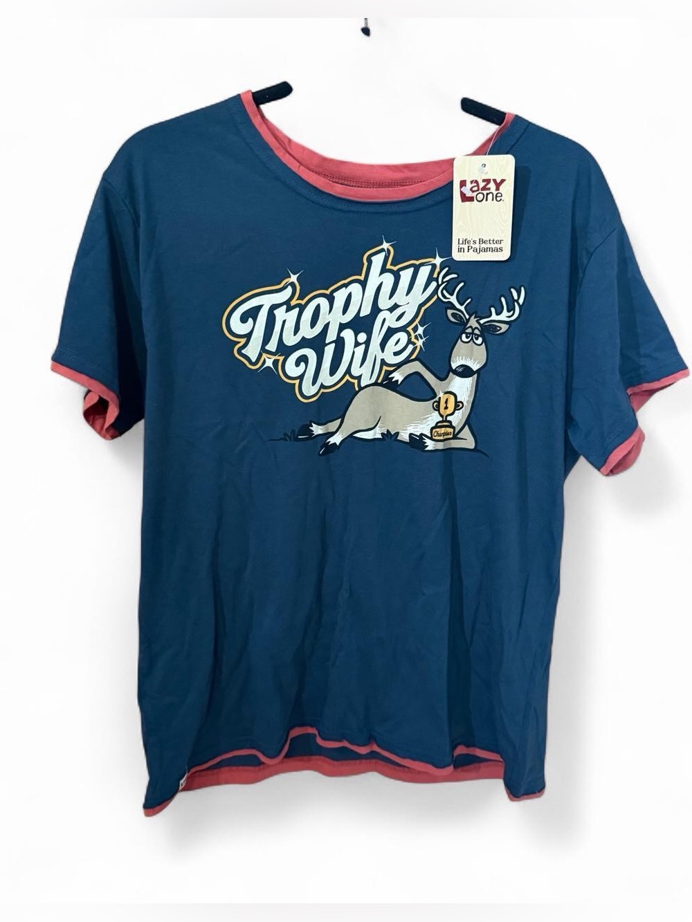 Lazy One 'Trophy Wife' Blue Graphic Tee